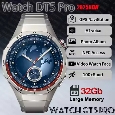 2025 For Android iOS Watch DT5pro Smart Watch 4GB Big Memory GPS Navigation MP3/MP4 Player APP Downl