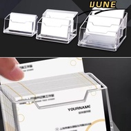 IJUNE 1Pcs Bussiness Card Holder,  Transparent 1/2/3 Grids Business Card Box,  Acrylic Plastic Schoo