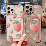 SoftCase ATM ID Card Strawberry pattern Casing For Vivo Y11 2019 Y12 Y12i Y15 Y17 Y12a Y12s Y20 Y20i