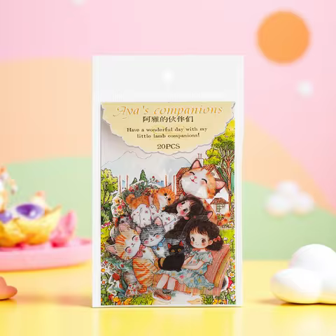 20pcs Kawaii Stationery Stickers Aya's companions Junk Journal Planner Decorative Sticker Scrapbooki