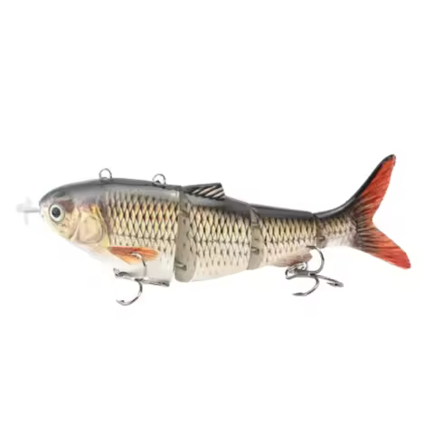 Bionic Fish Electric Lure Wobblers Automatic Swimming 3D Fishing Baits Kit LED Light 5.1" Swimbait H