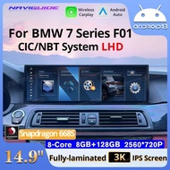 NAVIGUIDE 14.9"Android13 For BMW 7 Series F01 F02 LHD 2009-2015 CIC NBT LHD Car multimedia player Wi