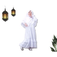 " gamis muslim anak perempuan / baju kurung putih anak perempuan 1 -