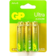GP Ultra Alkaline AA Battery  (UA AA 6C) 6pc/Card