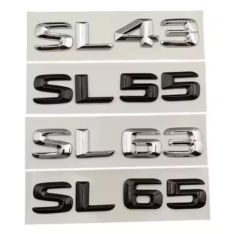 Glossy Black Silver ABS Emblem For Mercedes AMG SL R230 R129 R231 SL43 SL55 SL63 SL65 Emblem Side Re