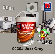 9930J JAZZ GREY  1L / 5L /18L  NIPPON PAINT (SATIN GLO) - INTERIOR PAINT /   Cat Rumah Dalam