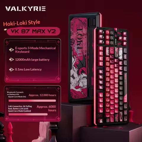 Valkyrie Vk87 Max V2 Wireless Tri Mode Gaming Mechanical Keyboard Dual 8k Polling Rate Custom 12000m
