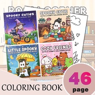 Colouring Book For Kid 46 Pages Spooky Cutie Relaxation Gift Graffiti Painting Book Doodles Book