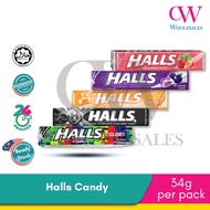 34g Halls Stick Strawberry/Blueberry/Orange/Mix Fruits/Extra Strong