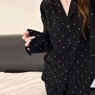 Cloud cotton long sleeved pajamas women's comfortable home suit set cotton pajamas women