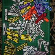 name tag sulam (embroidered name tag) 1set 4pcs (nametag sulam)