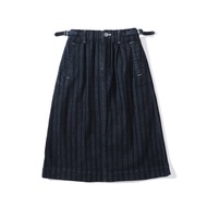 Incense Harbour 日本純棉直條紋理可調節牛仔裙 半身裙