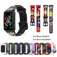 Strap Fashion Camouflage Silicone Watch Band For Huawei band 6 / Honor Band 6 pro Replacement Wristband