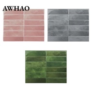 [AWHAO] 10x PVC Wall Tiles Backsplash Tiles Decorative Bathroom Self-Adhesive Oil-Resistant 9x11.4 I