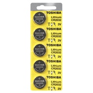 Toshiba CR2032 3 Volt Lithium Coin Battery (5 Batteries)