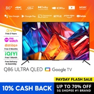 PRISM+ Q86 ULTRA 4K QLED Google TV 86 inch Quantum Colors Google Playstore Inbuilt Chromecast