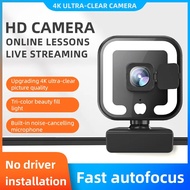 Webcam Pc 4k 60fps Mini Camera Fill Light Web Cam Usb Webcam Microphone Cover Webcam Streaming 4k Ca
