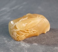老撾石知足常樂手把件/擺件