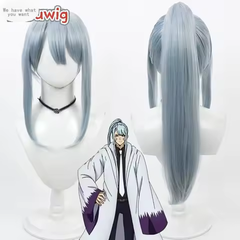 Synthetic Hair Abyss Razor Cosplay Wig Mashle: Magic And Muscles Abyss Razor 55cm Light Blue Ponytai
