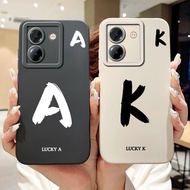 For Poco M7 Pro 5G Cover Case Simple Fashion Letters A-Z Pattern Design Silicone Shockproof Casing 2