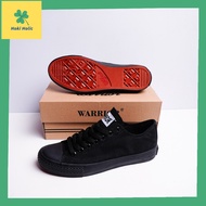 Warrior Sparta Low All Black Shoes - Black Canvas School Shoes