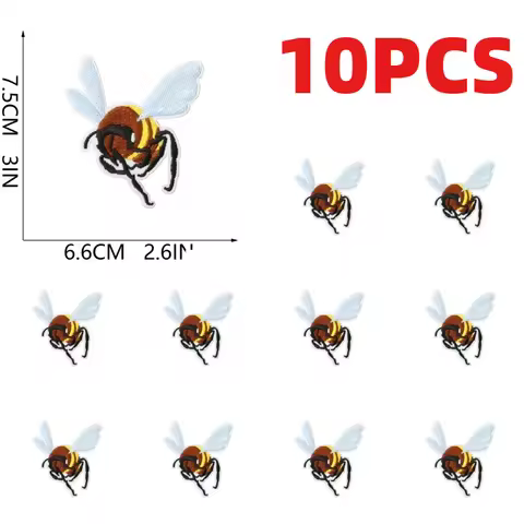 Embroidery 10PCS Wholesale Bumblebee Cloth Bag Decoration Bee Patch Canned Computer Embroidery Label