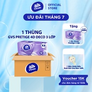 [MUA 1 THÙNG GVS PRESTIGE 4D TẶNG 1 LỐC GVS PRESTIGE 4D] Giấy vệ sinh cao cấp Vinda Deluxe 3 lớp (8 