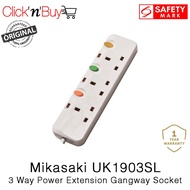 Mikasaki 3 Way Power Extension Gangway Socket. Can use 2 pin plug directly. Model: UK1903SL. Safety 