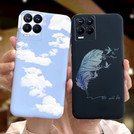 Casing Realme 8 4G Realme8 Pro C12 C15 C17 C20 C25 C3 3 5i 5 Pro 6 6i 6Pro 7 Simple Feather Cloud Pattern Soft Silicone TPU Case