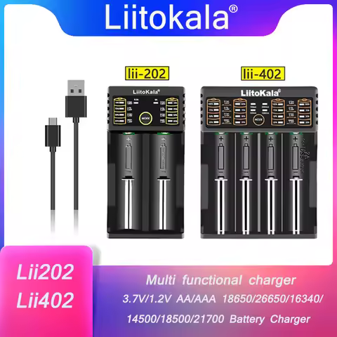 LiitoKala Lii-202 Lii-402 Lii-M4 Lii-M4S Lii-S2 Lii-S4 3.7V 18650 18350 26650 14500 16340 NiMH lithi