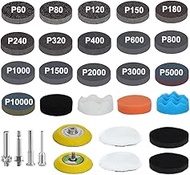 3 Inch Sanding Discs Set, 174PCS 60-10000 Grit Silicon Carbide Sandpaper with 1/4" 1/8" Shank Backin