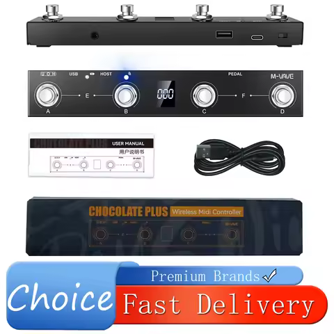 M-VAVE Chocolate Plus Wireless MIDI Controller Pro Keyboard 4 Buttons Foot switch Supports MIDI Host