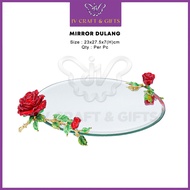Dulang Kaca Hantaran Kahwin | Wedding Event Flower Mirror Tray Tunang Nikah Decor | JV 0661-2