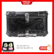 Motorcycle Aluminium Top Box Kotak Motosikal Aluminum 25L 36L 45L 55L 65L 80L 100L