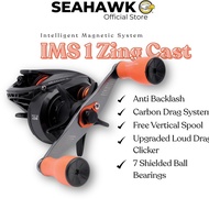 Seahawk IMS 1 Zing Cast Anti-Backlash | Upgraded LOUD Drag Clicker | FSV Spool Baitcasting Fishing R