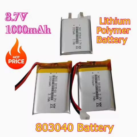 803040 Lithium Polymer Battery 3.7V 1000mAh for MP3/4/5 DVD GPS VR DVR Player Navigator Speaker Elec
