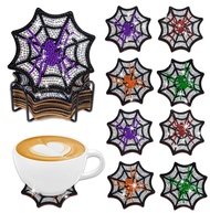 8pcs/Set DIY Diamond Art Coasters for Adults Spider Net Diamond Painting Coasters with Holder Diamond Art Painting Coasters Sets