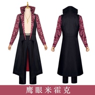 One Piece Hawkeye Mihawk Cosplay Costume with Stand-Up Collar Shirt