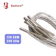Heating tube 6*20mm 12V 24V 50W Ceramic Cartridge Heater 1M 2M Reprap&Mendel For V6 J-head Extruder 