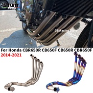 For Honda CB650F CB650R CBR650 CBR650F 2014-2022 Motorcycle Full Systems Exhaust Muffler Stainless steel Front Pipe Modi