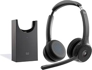 Cisco Headset 722, Wireless Dual On-Ear Bluetooth Headphones, Webex Button, USB-A HD Bluetooth Adapt