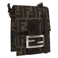 FENDI Zucca帆布單肩包 黑色 棕色 銀色 正品 149894V