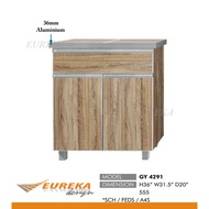 EUREKA 2.5ft XXL Low Kitchen Cabinet/Kabinet Dapur Aluminium Edges Drawer