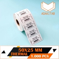 THERMAL LABEL 50X25MM - 50X25 - 50 X 25 MM (1 LINE) XPRINTER BARCODE PRINTER STICKER PAPER