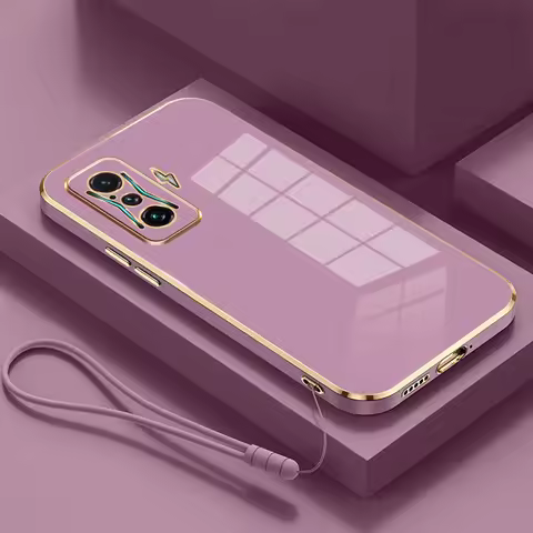 For Redmi K40 Gaming Case Luxury Square Plating Redmi K50 Gaming Phone Case M2012K10C ShockProof Sof