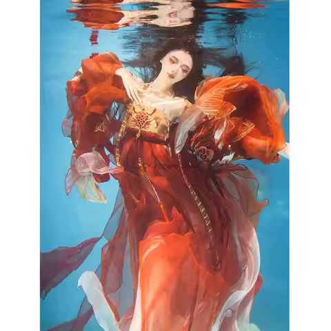 Nagi 77 Koi Mythology Series Heavy Industry Embroidery Off Shoulder Big Sleeve Shirt Chest Length Sk