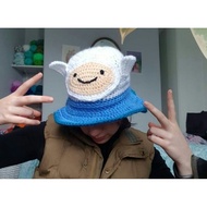 HANDMADE KNITTED HAT FINN ADVENTURE TIME BUCKET HAT/ KNITTED HAT/ KNITTED HATSHINICHI HAT/ INTERVENT