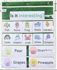 兒童識字卡、字卡，插卡掛袋