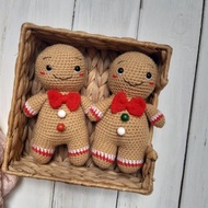 Hand crochet Gingerbread Man Stuffed toys Plush toys Christmas gift Home Decor