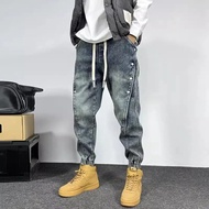 ZH【 Ready Stock】Cuffed Harem Jeans Skinny Harem Jeans Harajuku Fashion Street Trousers High Quality 